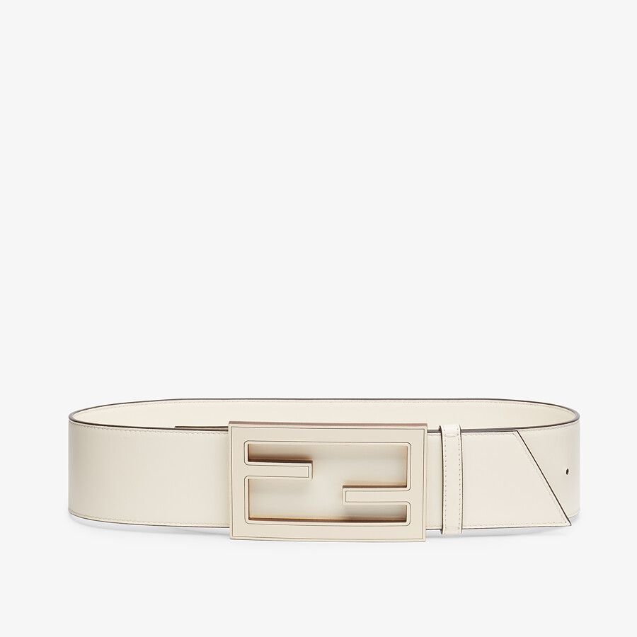 Fendi White Leather Belt