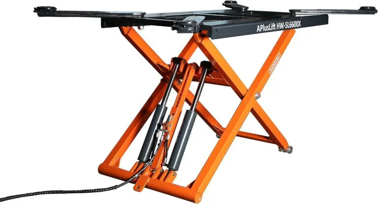 Bhautorepairs 6600LB Portable Mid-Rise Scissor Lift 110V Power HW-SL6600X