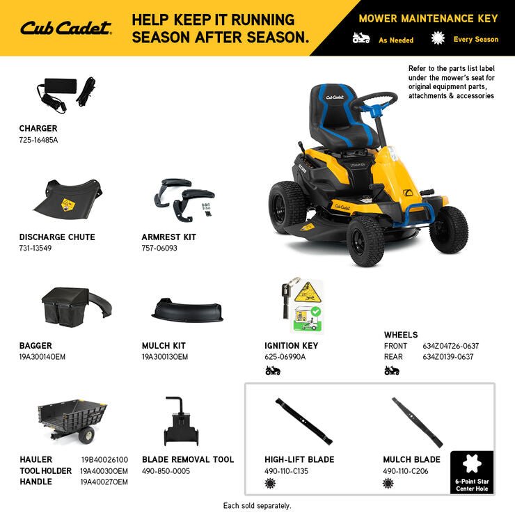 Cub Cadet CC30E 30-in. 56V MAX* Riding Lawn Mower - Image 9