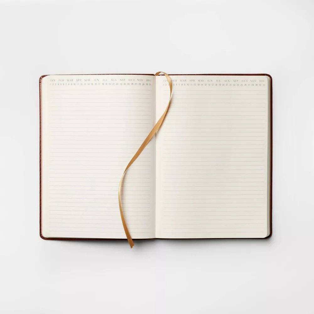 192pg Ruled Journal 10″x7″ Leatherette Dark Brown Soft Cover, Narrow Lined, Teen & Adult Notebook - Image 2