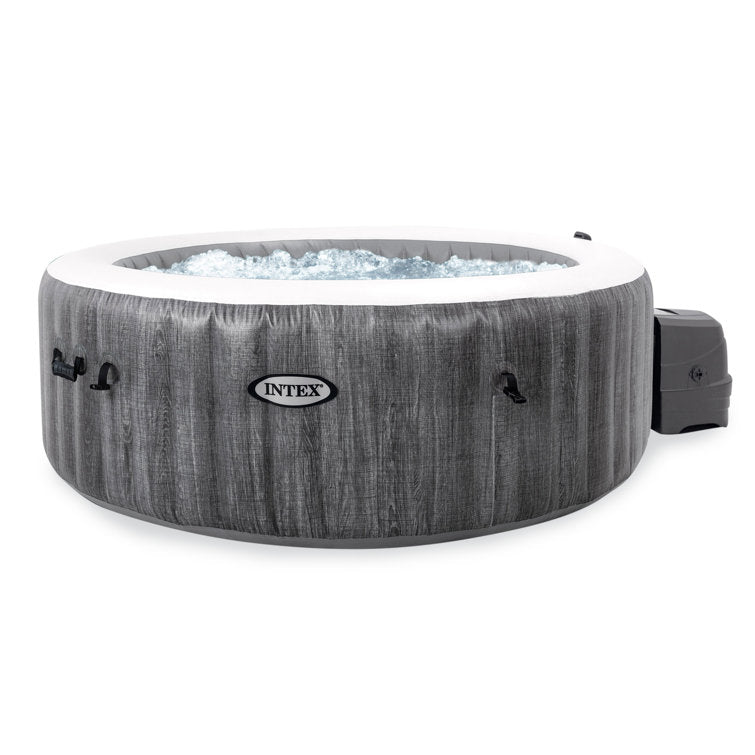 Intex 4 – Person 140 – Jet Round Inflatable Hot Tub in Gray