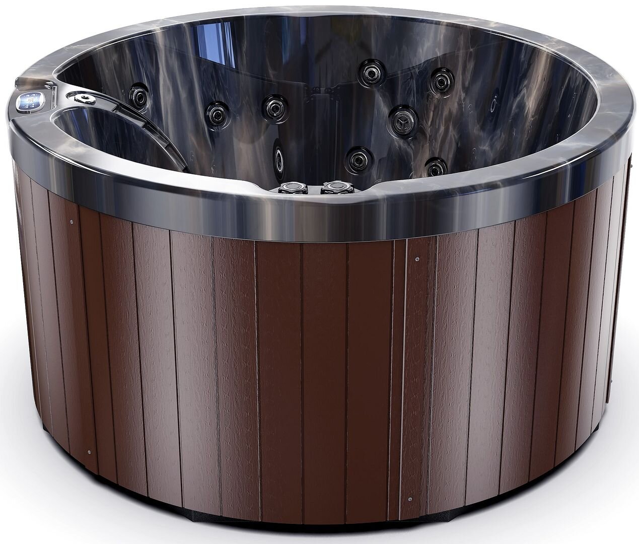 Luxuria Spas 5 – Person 39 – Jet Acrylic Rectangular Round Hot Tub with Ozonator in Mocha - Image 2