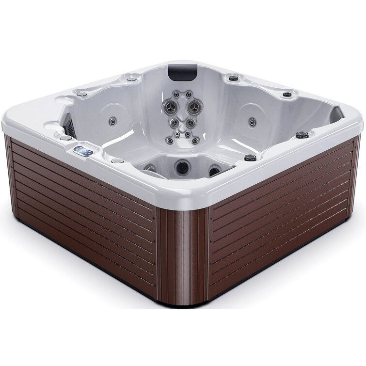 Luxuria Spas 6 – Person 55 – Jet Acrylic Rectangular Hot Tub with Ozonator in Mocha