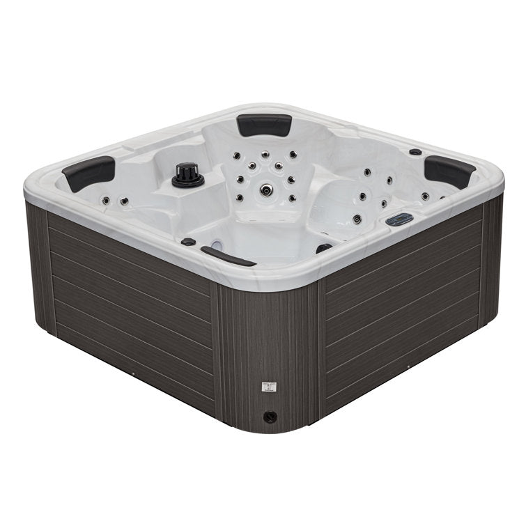 Luxury Spas 61 – Jet Acrylic Square Hot Tub with Ozonator in Gray