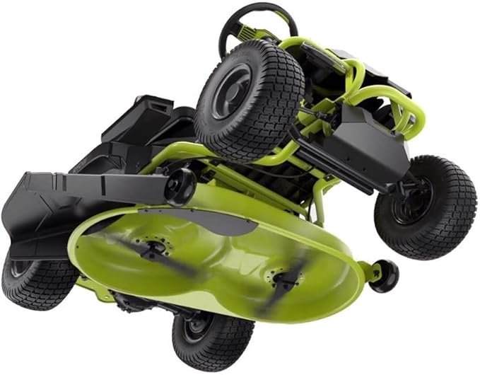 RYOBI 38 in. 100Ah Battery Rear Engine Electric Riding Lawn Mower and Bagging Kit - Image 4