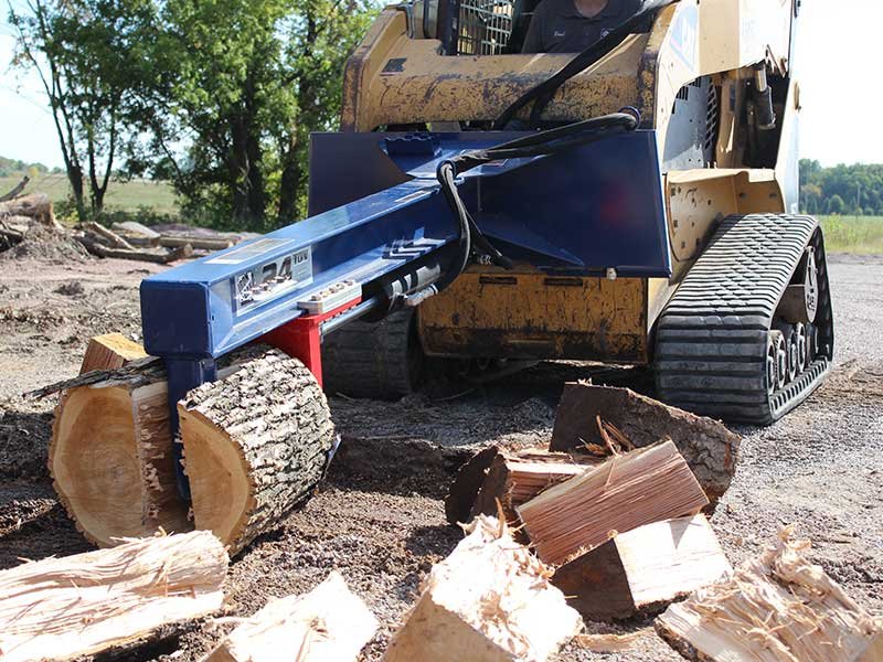 24 Ton Iron & Oak Upside Down Skid Steer Log Splitter Attachment (SMH2419) - Image 3