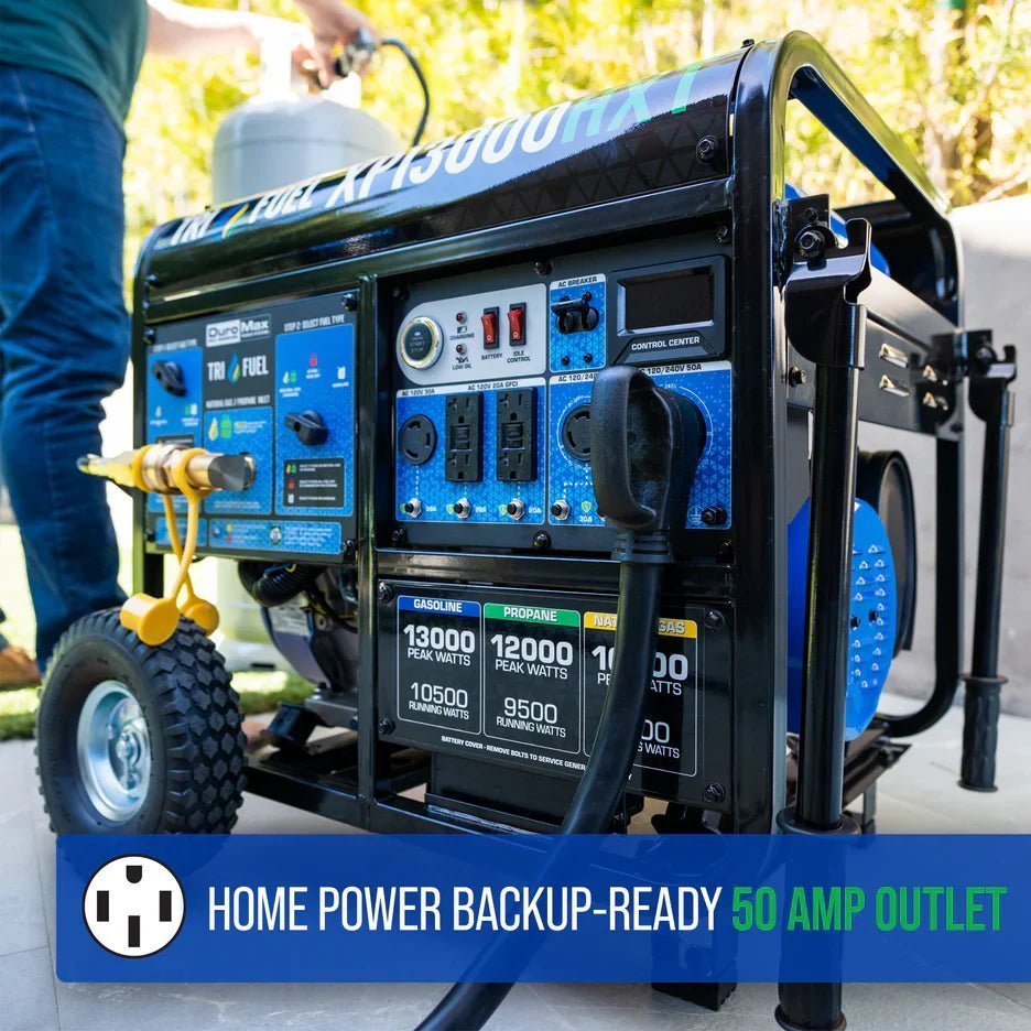 DuroMax XP13000HXT 13,000 Watt Electric Start Tri-Fuel Portable Generator w/ CO Alert - Image 5