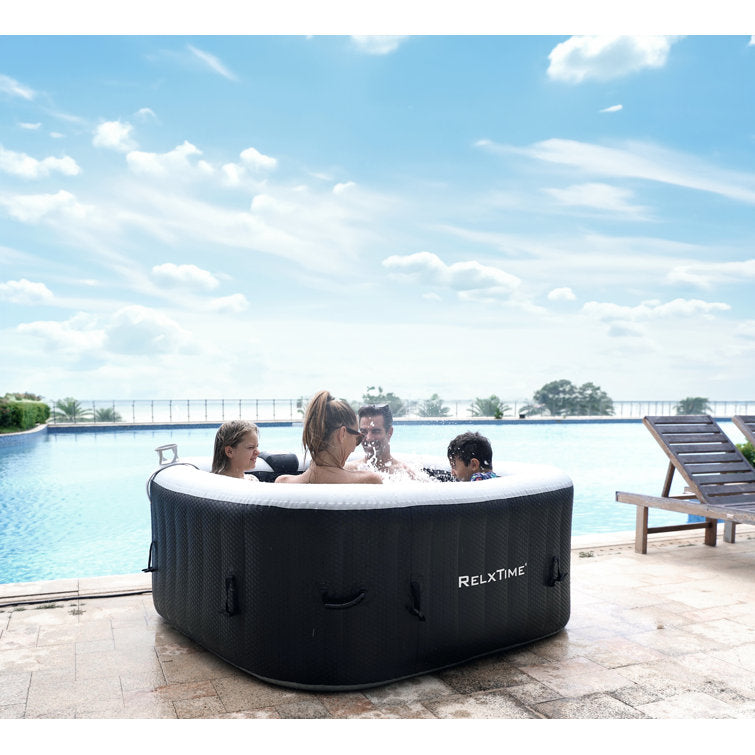 ZACHVO 120 Volt 3 – Person 120 – Jet Square Inflatable Hot Tub in Black - Image 10
