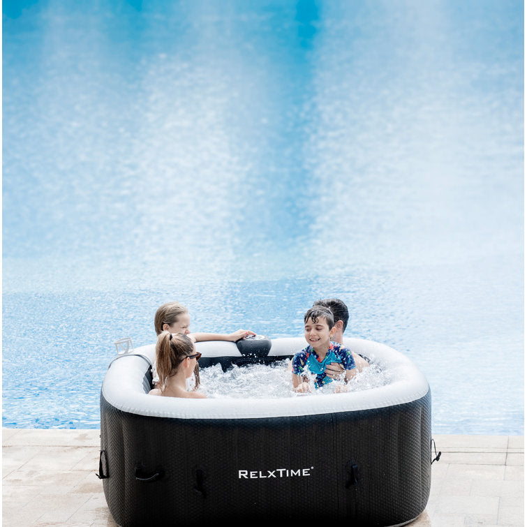ZACHVO 120 Volt 3 – Person 120 – Jet Square Inflatable Hot Tub in Black - Image 9
