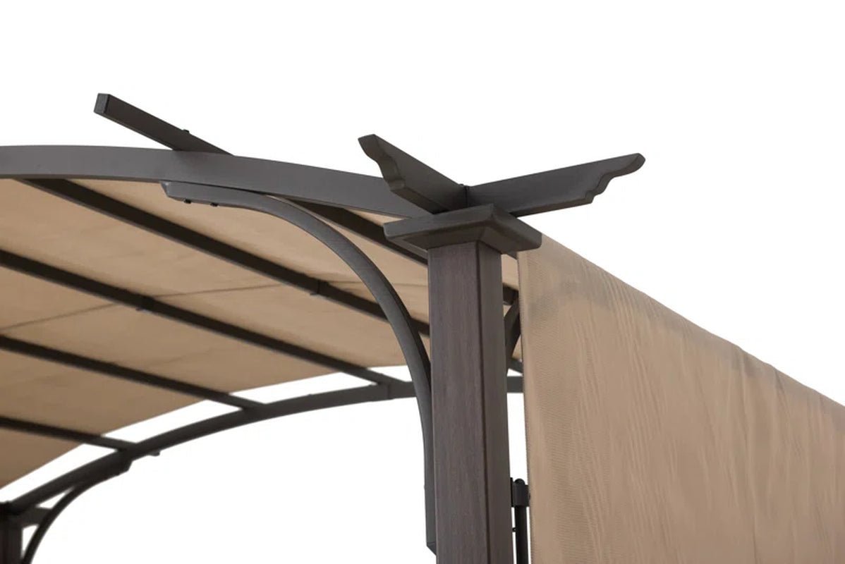 Pergola, Outdoor Steel Arched Pergola with Adjustable Canopy - Image 6