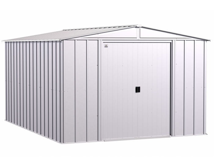 Arrow 10×14 Classic Steel Storage Shed Kit – Flute Gray