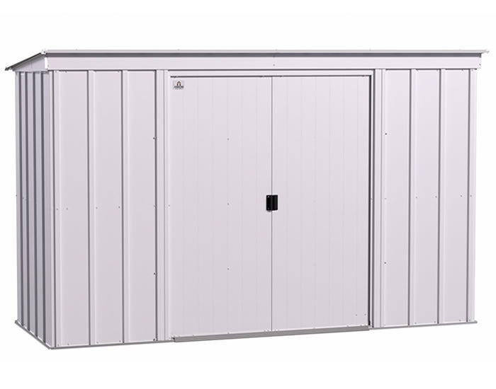 Arrow 10×4 Classic Steel Storage Shed Kit – Flute Gray