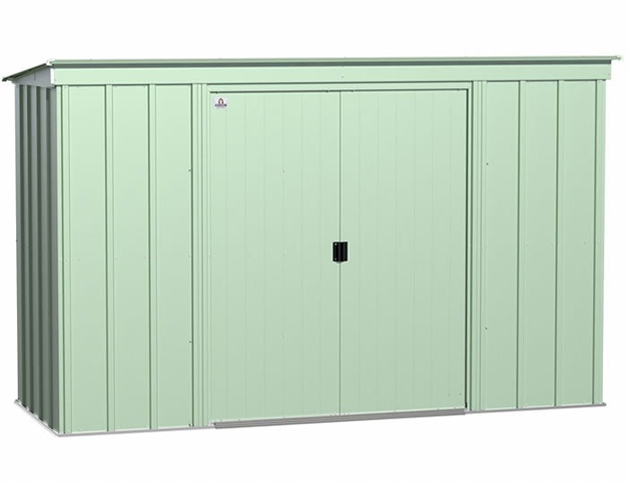 Arrow 10×4 Classic Steel Storage Shed Kit – Sage Green