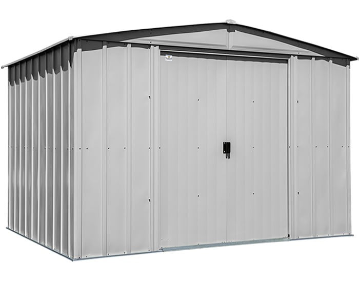 Arrow 10×8 Classic Steel Storage Shed Kit – Flute Gray