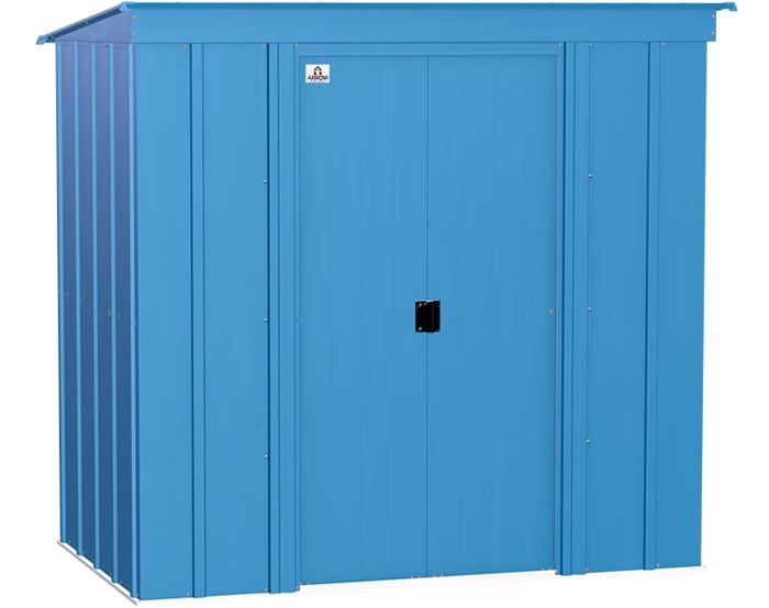 Arrow 6×4 Classic Steel Storage Shed Kit – Blue Gray