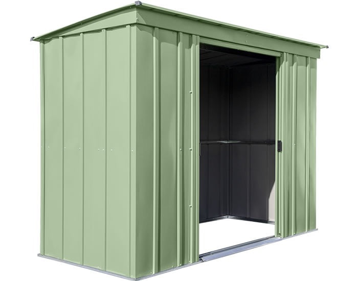 Arrow 8×4 Classic Steel Storage Shed Kit – Sage Green