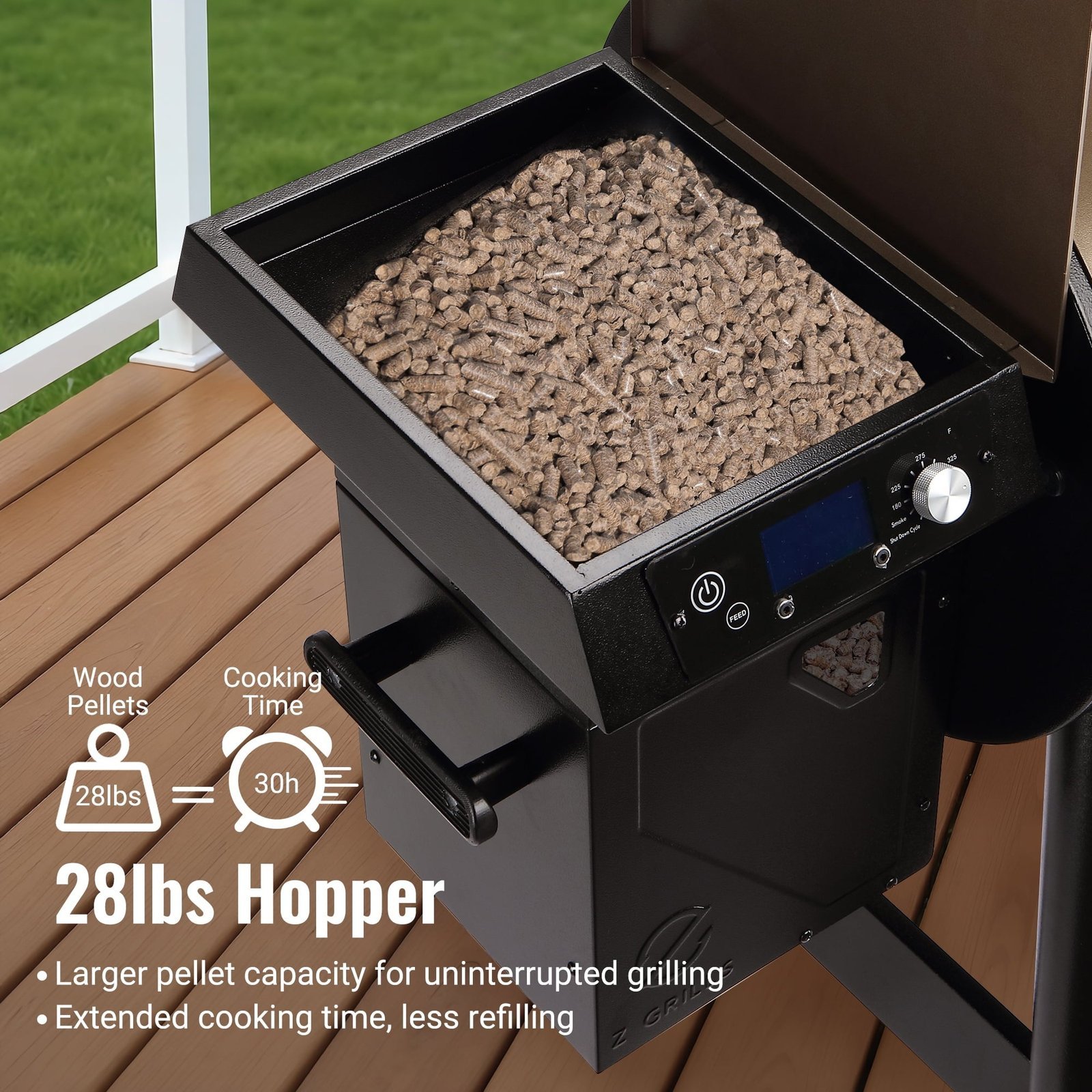 Z GRILLS Backyard Warrior 697 sq.in 8-in-1 Wood Pellet Grill Smoker with PID V3.0 Technology, LCD Screen, Meat Probes and Rain Cover - Image 7