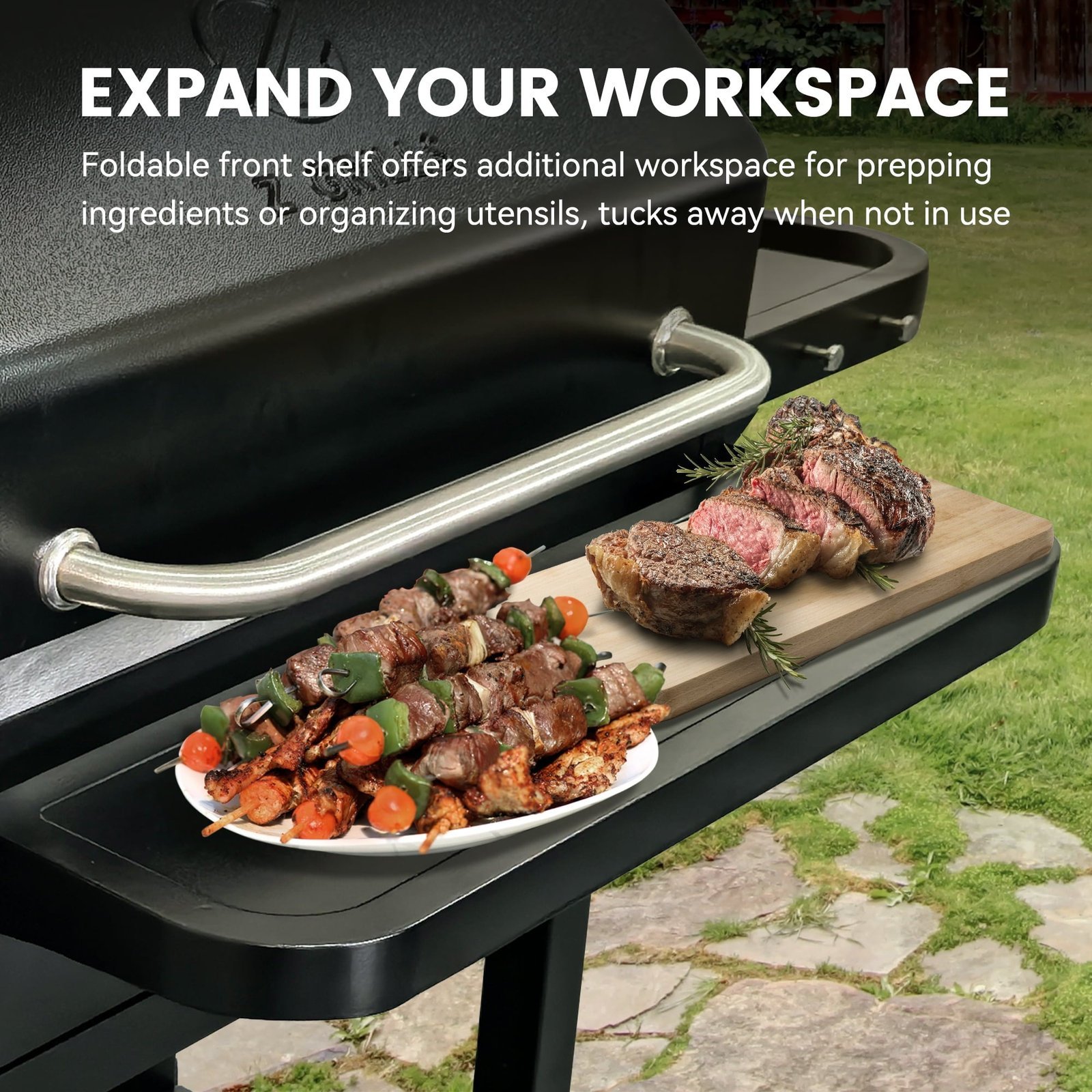 Z GRILLS Powerhouse 1056 sq.in Black Pellet Grill & Smoker 10002B with PID Controller, Foldable Front Shelf and Rain Cover - Image 4