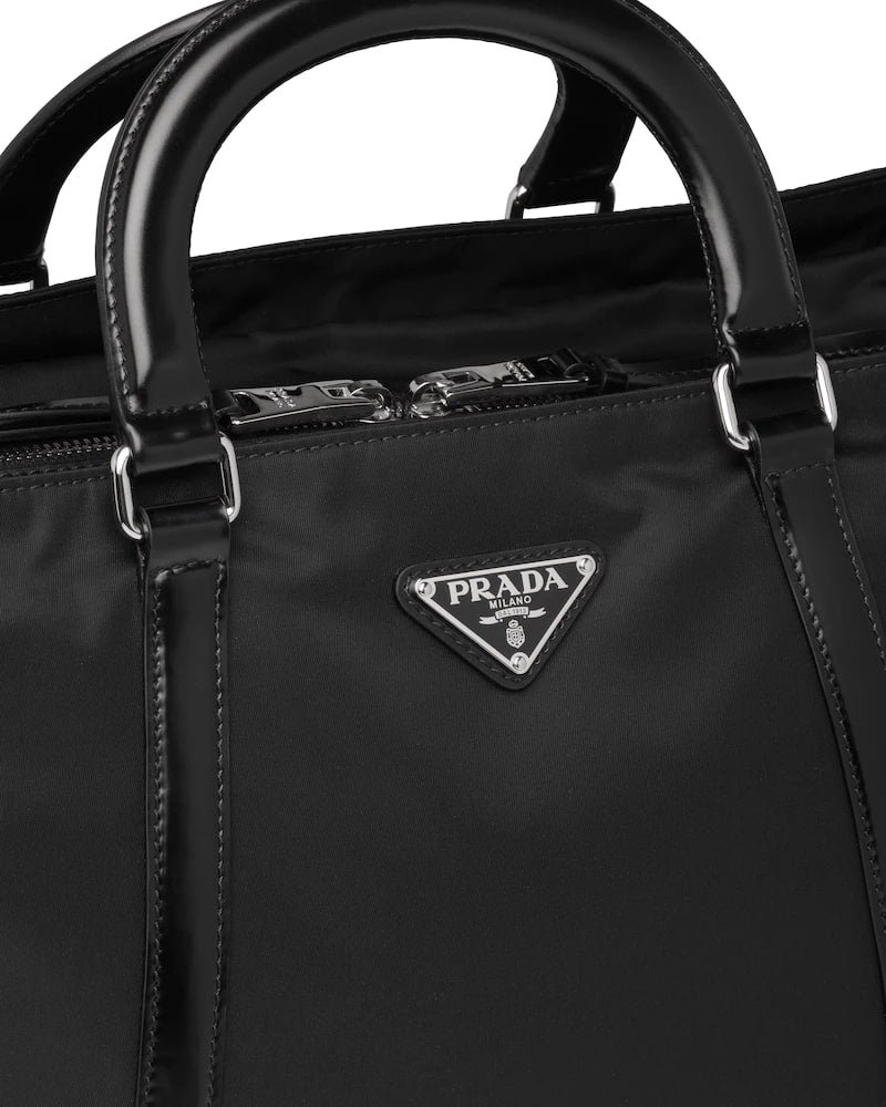 Prada Large Nylon and Leather Tote - Image 5