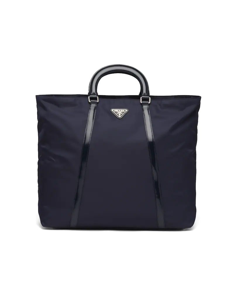 Prada Large Nylon and Leather Tote - Image 6
