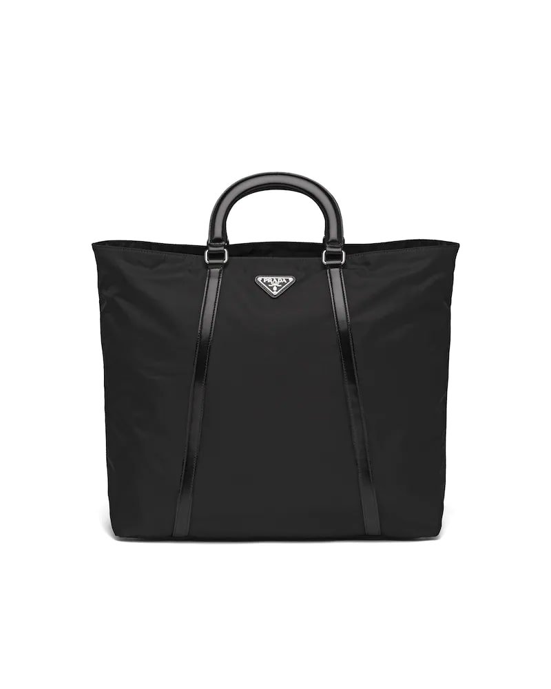 Prada Large Nylon and Leather Tote