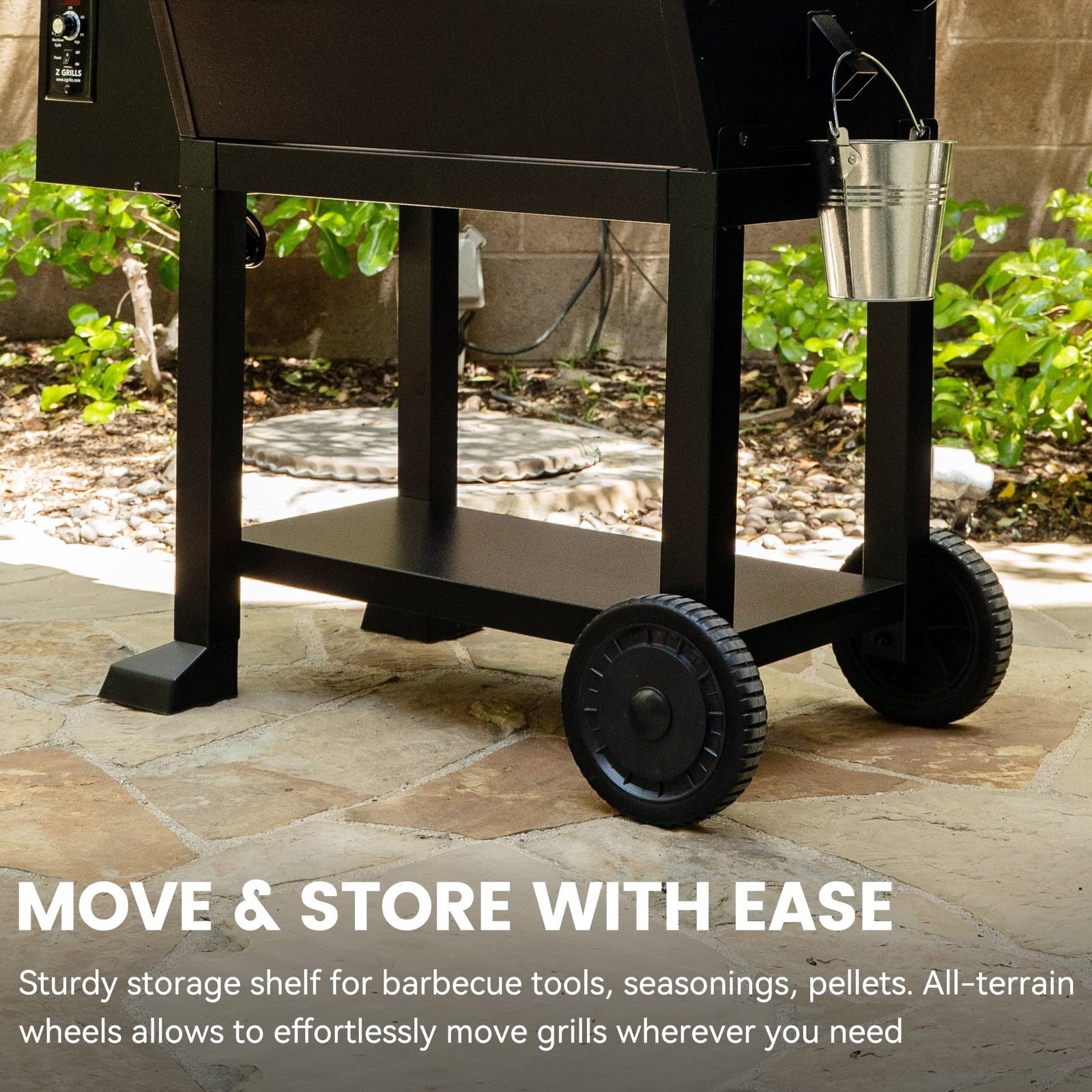 Z GRILLS Powerhouse 1056 sq.in Black Pellet Grill & Smoker 10002B with PID Controller, Foldable Front Shelf and Rain Cover - Image 8