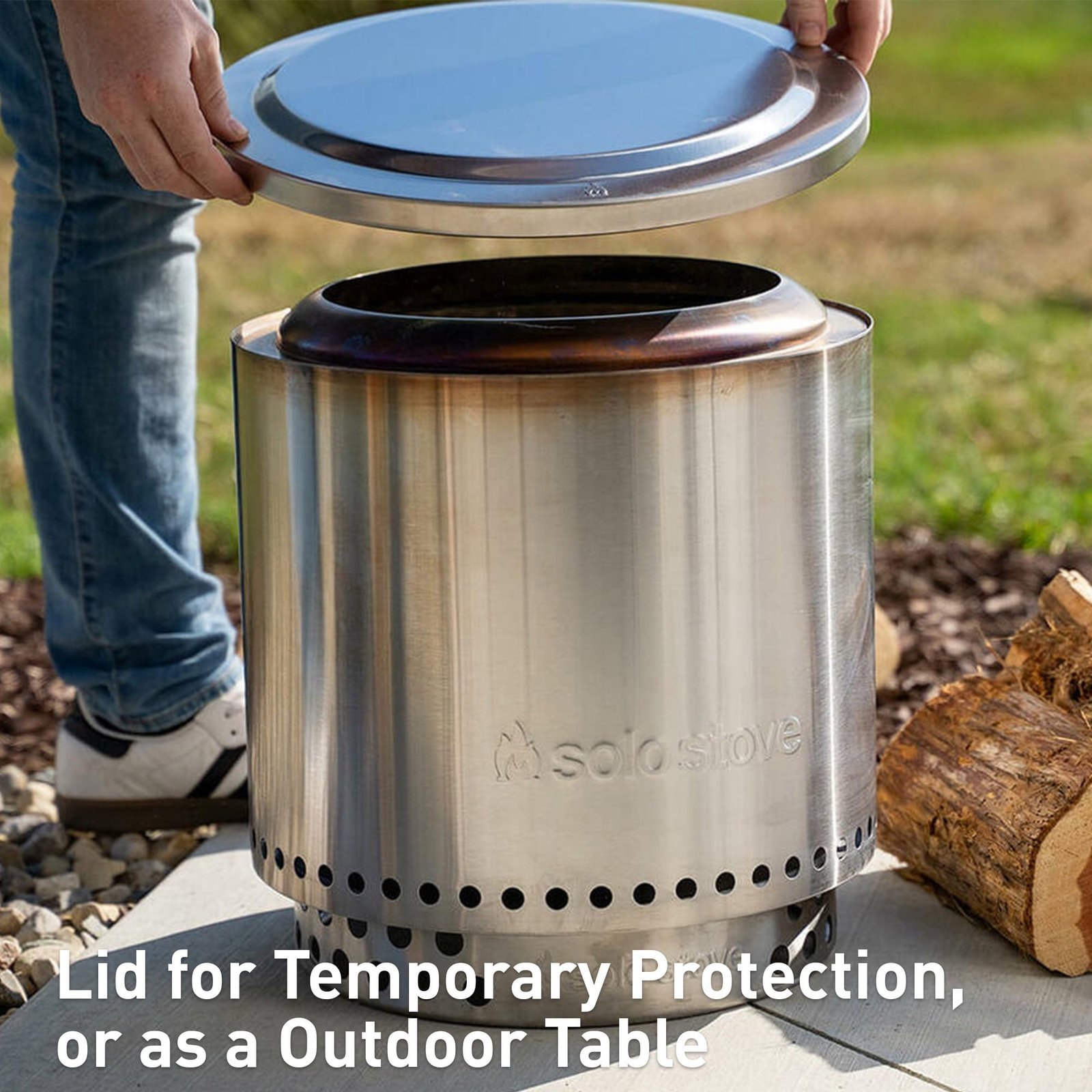 Solo Stove Bonfire Essential Bundle 2.0 | Incl. Smokeless Fire Pit, Stand, Lid, Camping Accessories, Portable for Wood Burning, Removable Ash Pan, Stainless Steel, H: 16.75in x Dia: 19.5in, 21.75lbs - Image 6