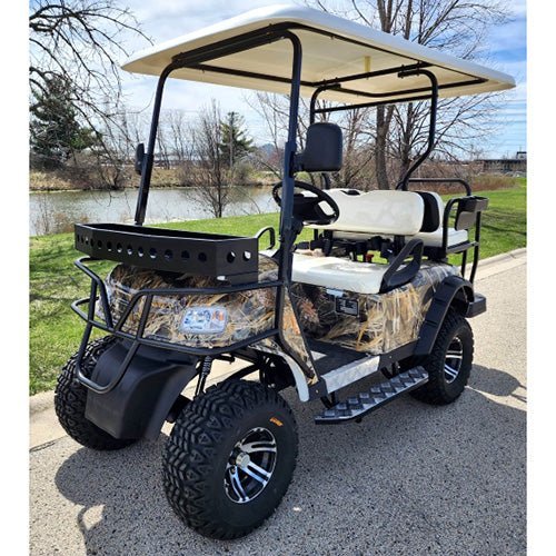 Brand New 48v Electric Golf Cart Lifted & Loaded eMACHINE – TREE CAMO
