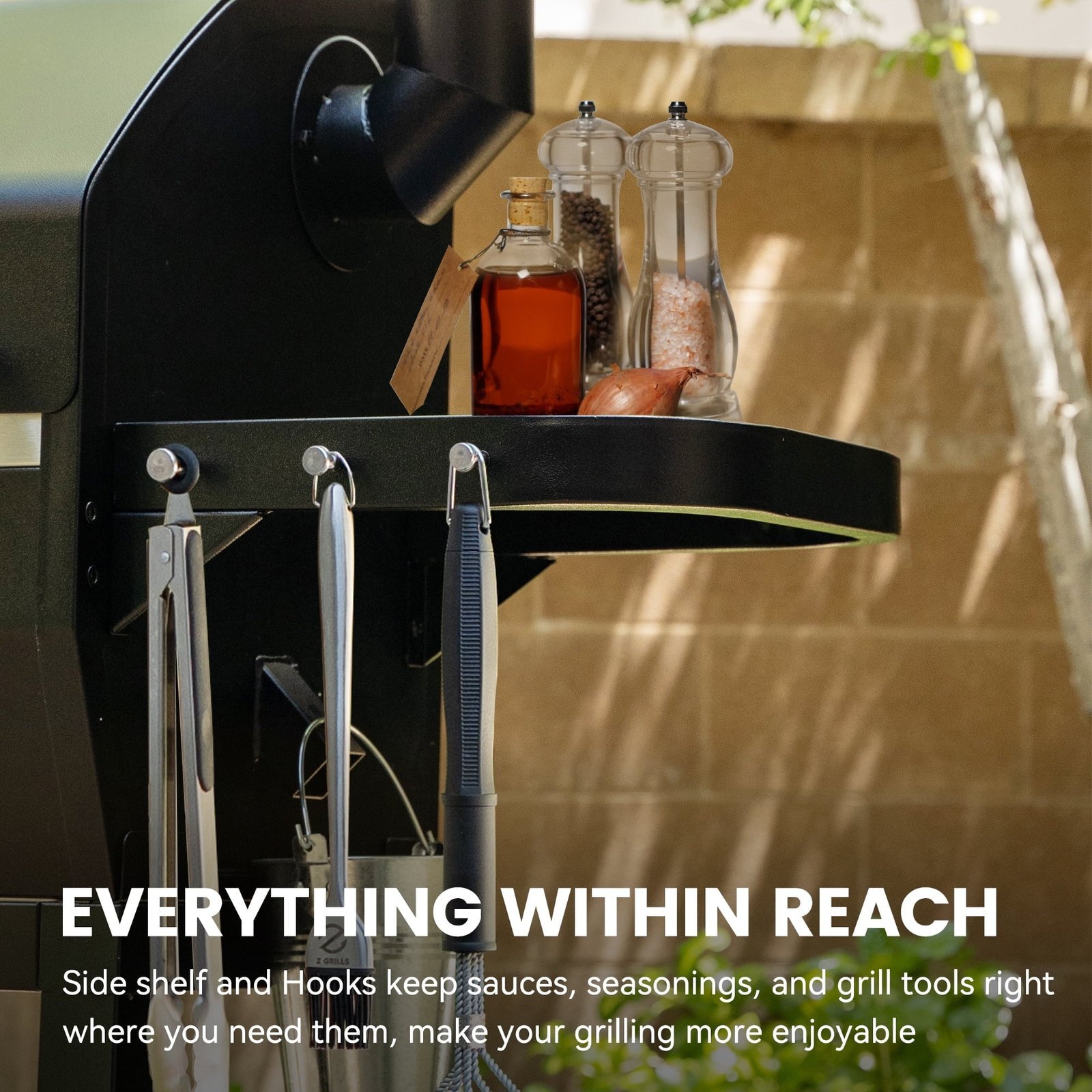 Z GRILLS Powerhouse 1056 sq.in Black Pellet Grill & Smoker 10002B with PID Controller, Foldable Front Shelf and Rain Cover - Image 7