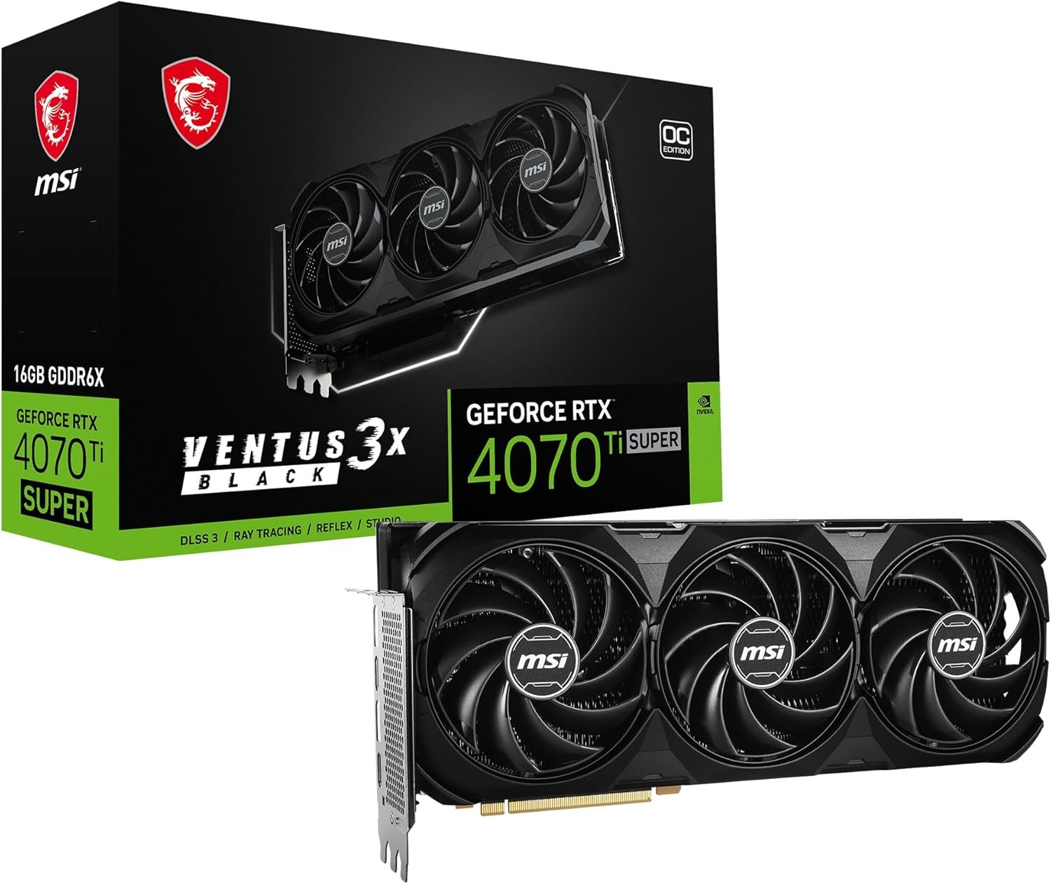 MSI GeForce RTX 4070 Ti SUPER VENTUS 3X 16GB GDDR6X Graphics Card