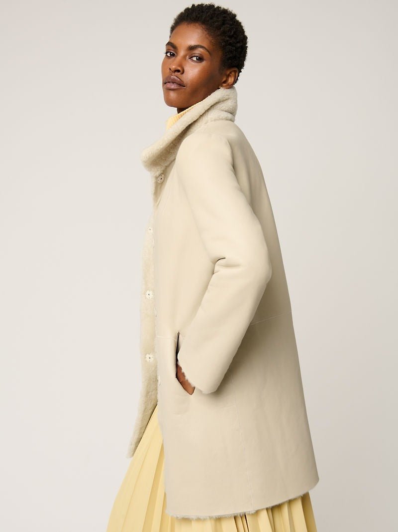 Carmen Reversible Curly Sheepskin Coat - Image 4