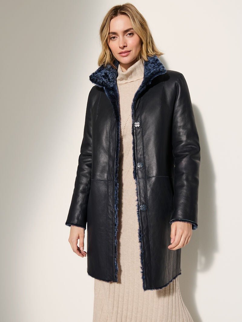 Carmen Reversible Curly Sheepskin Coat