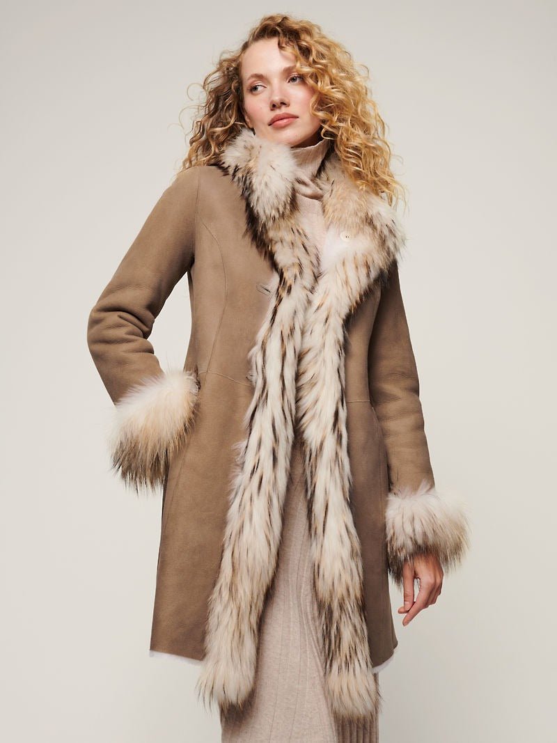 Chantal Reversible Cream Sheepskin Coat