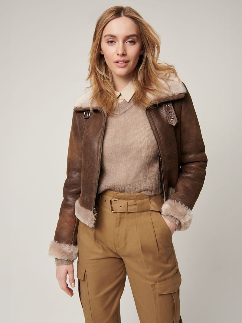 Lacey Sheepskin Bomber Jacket