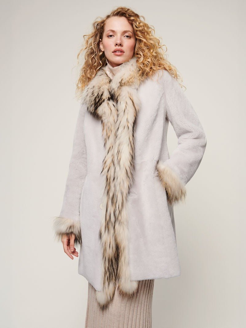 Chantal Reversible Cream Sheepskin Coat - Image 6