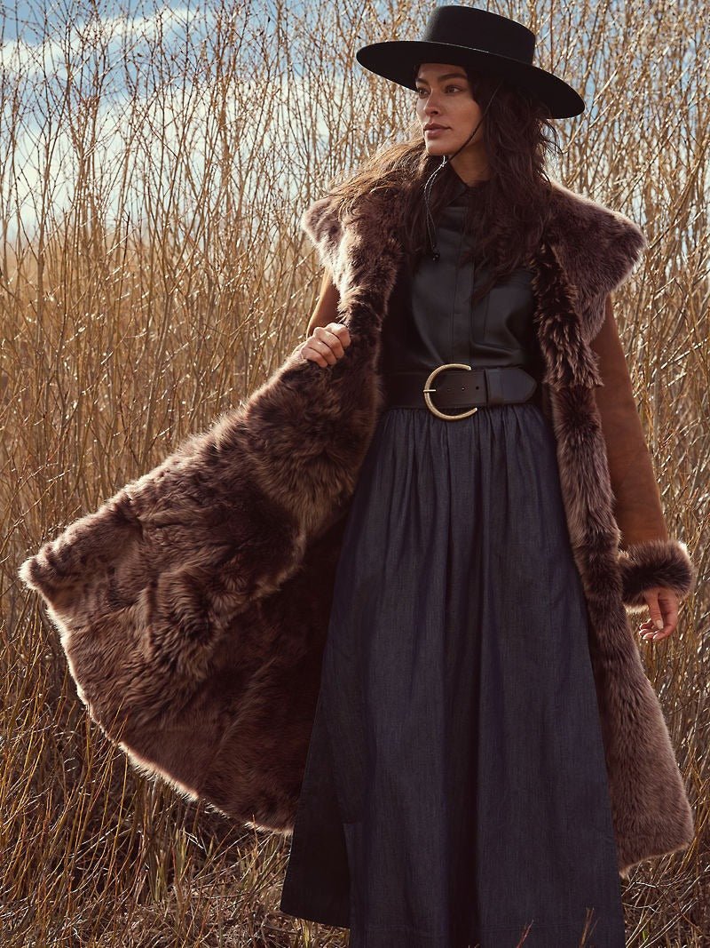 Dakota Hooded Toscana Sheepskin Coat - Image 2