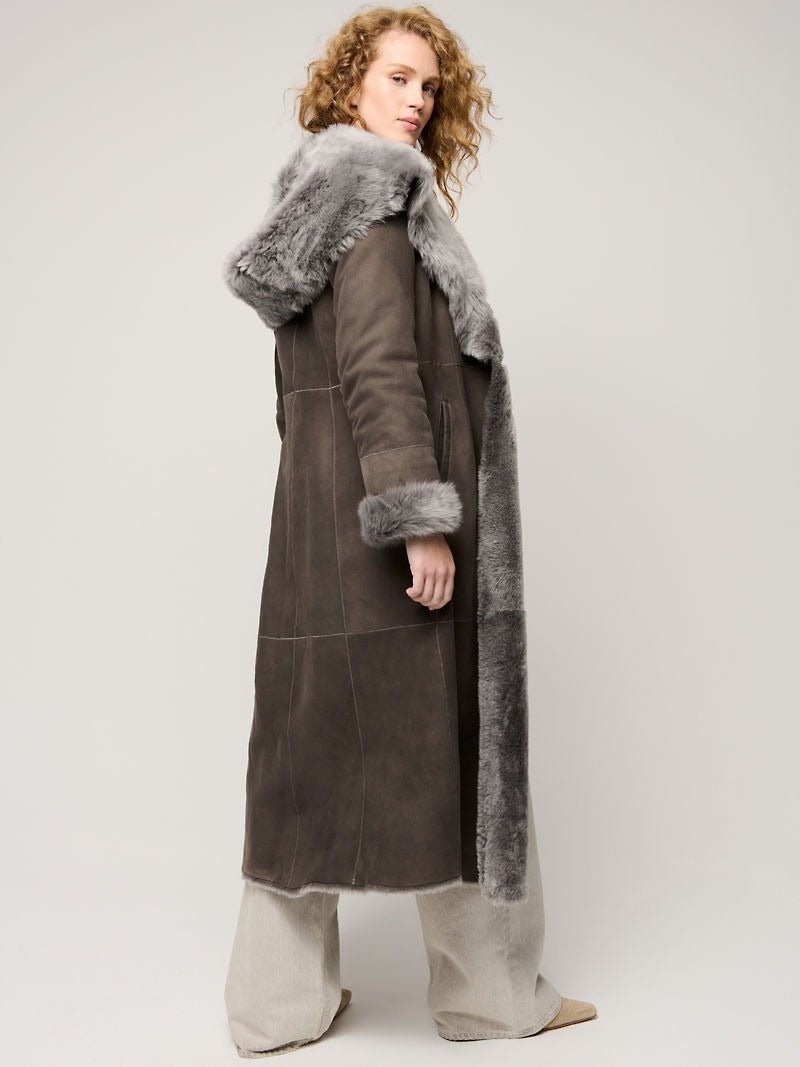 Gabriella Hooded Sheepskin Coat - Image 3