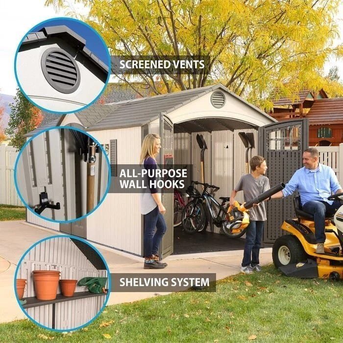 20 ft. W x 8 ft. D Plastic Storage Shed - Image 9