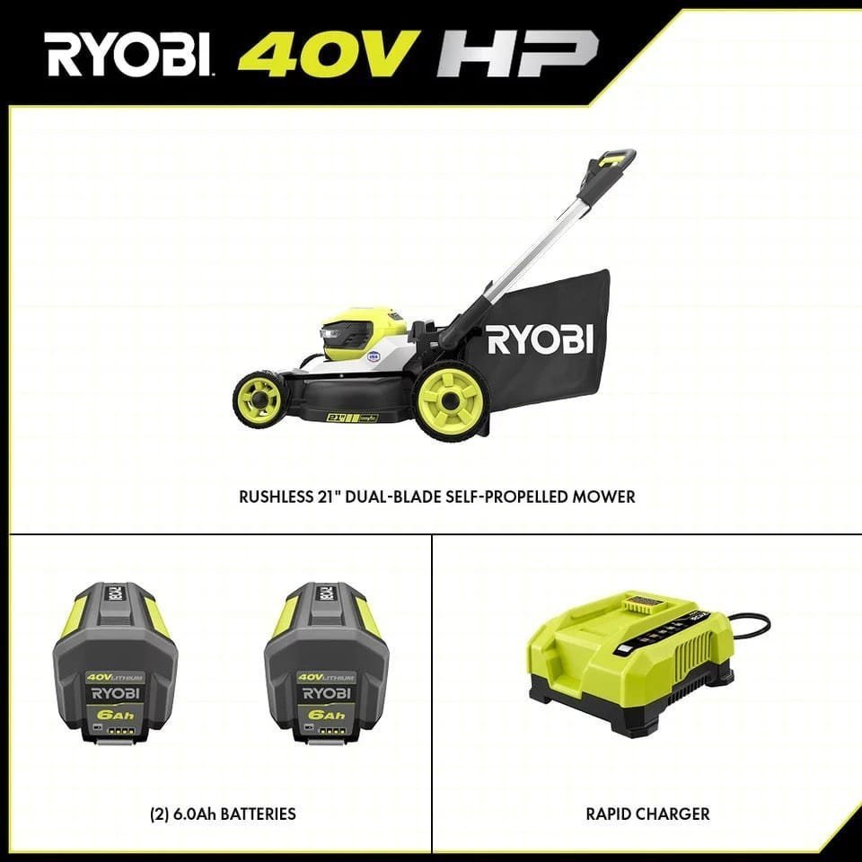 40V HP Brushless 21″ Cordless Battery Self-Propelled Lawn Mower with Dual Blades - Image 5