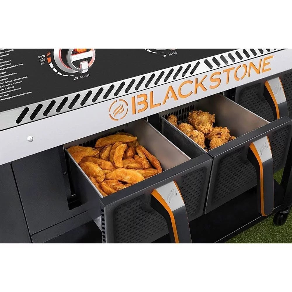 BLACKSTONE 36-Inch 4 Burner Gas Griddle with Dual Air Fryer Drawers – Model 1923 Black - Image 3