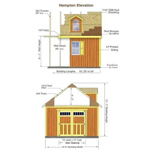 Best barns Hampton 12×24 Wood Storage Shed Kit Installation Included - Image 10