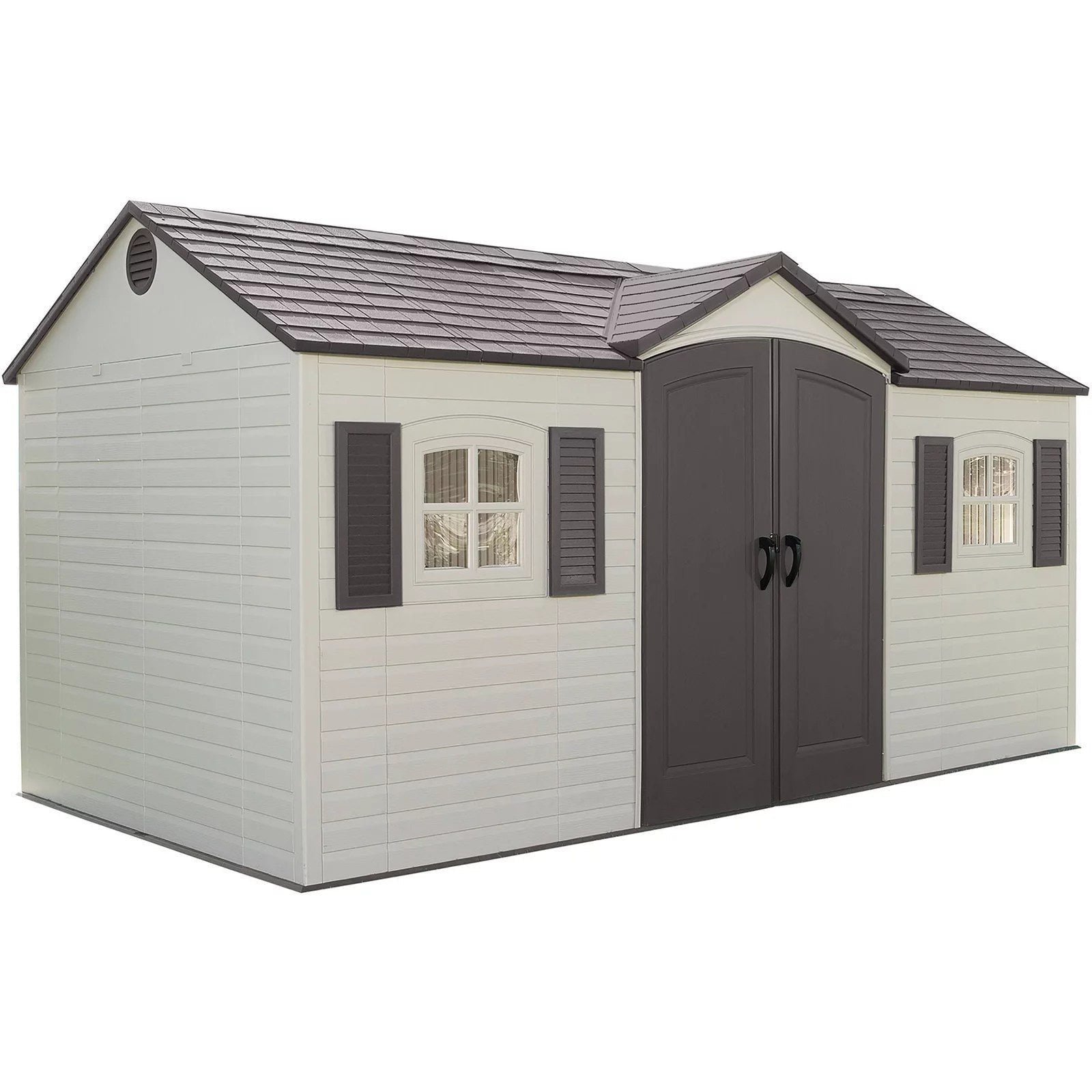Lifetime 15 ft. x 8 ft. Outdoor Garden Storage Shed with Double Doors & Skylights