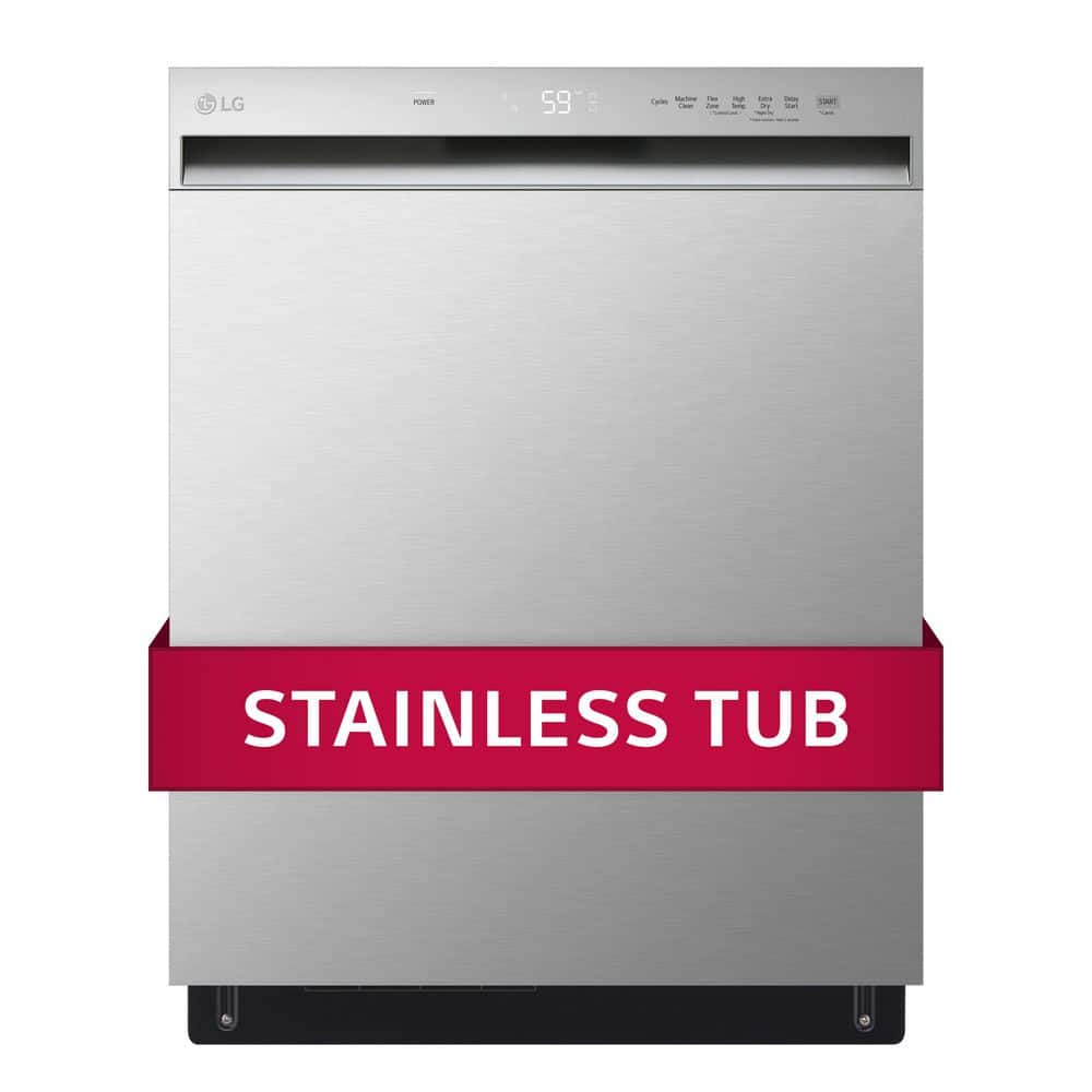 LG 24 in. in Stainless Steel Front Control Dishwasher with NeveRust Stainless Steel Tub and Dynamic Dry