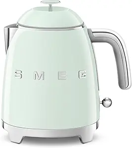 SMEG Mini 50’s Retro Style 3 Cup Electric Kettle with Double Wall Anti Slip Base and Water Level Indicator (Pastel Green)