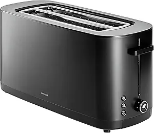 ZWILLING Enfinigy, 4-Slice Long Slot Toaster, Extra Wide 1.5″ Slots for Bagels and Toast, Black