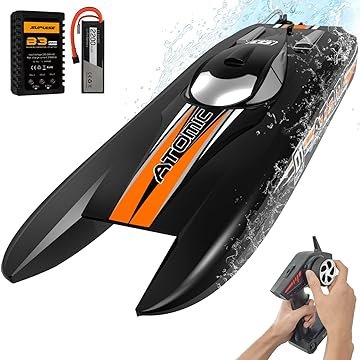 VOLANTEXRC Brushless Remote Control Boat AtomicX, 40MPH 25.6″ High Speed RC Boats for Adults